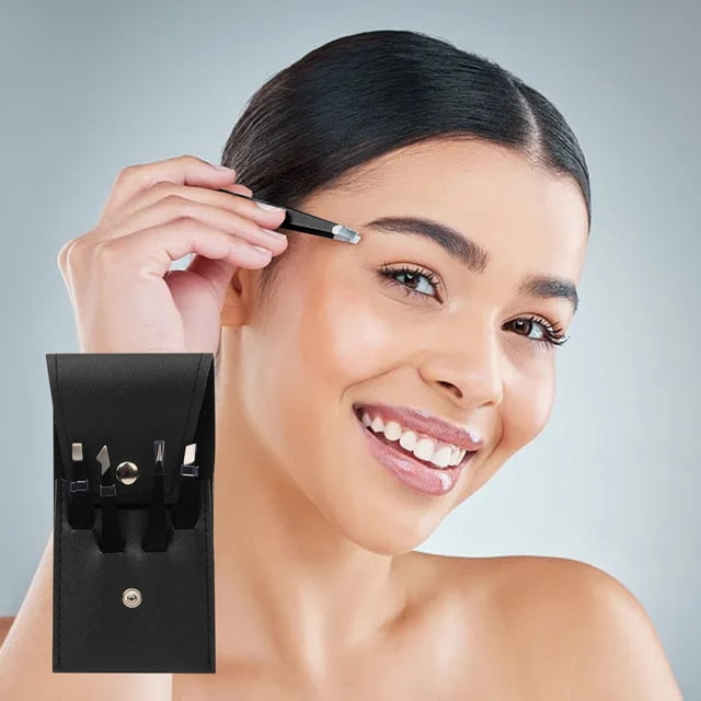 Ensemble de Pinces à Sourcils 4 Pcs en Acier Inoxydable, Épilateur pour Femmes
