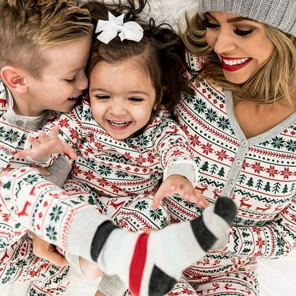 2022 New Family Christmas Matching Pajamas Set Xmas Adult Kids Mom Daughter Dad Son Sleepwear Baby Rompers Family Look Outfits Walmart