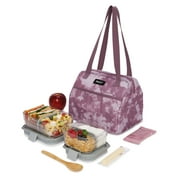 PackIt Freezable Hampton Lunch Bag, Mulberry Tie Dye, with Shoulder Straps and Zipper Closure