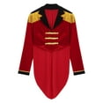 thumbnail image 5 of TiaoBug Womens Long Sleeve Velvet Tailcoat Blazer Circus Show Tassel Jacket Carnival Halloween Cosplay Costume Red L, 5 of 7