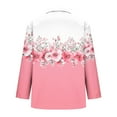 thumbnail image 4 of PiGOGI Women's Printed Lapel Button Long Sleeve T-Shirt Tops Casual Fashion Comfortable Blouse Daily Wear Pink S, 4 of 5