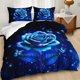 thumbnail image 2 of Juego de Funda Nórdica King Size,Juego de Cama Rosa Azul Mariposa para Niñas, 2 of 8