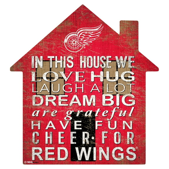 Detroit Red Wings 12'' Team House Sign