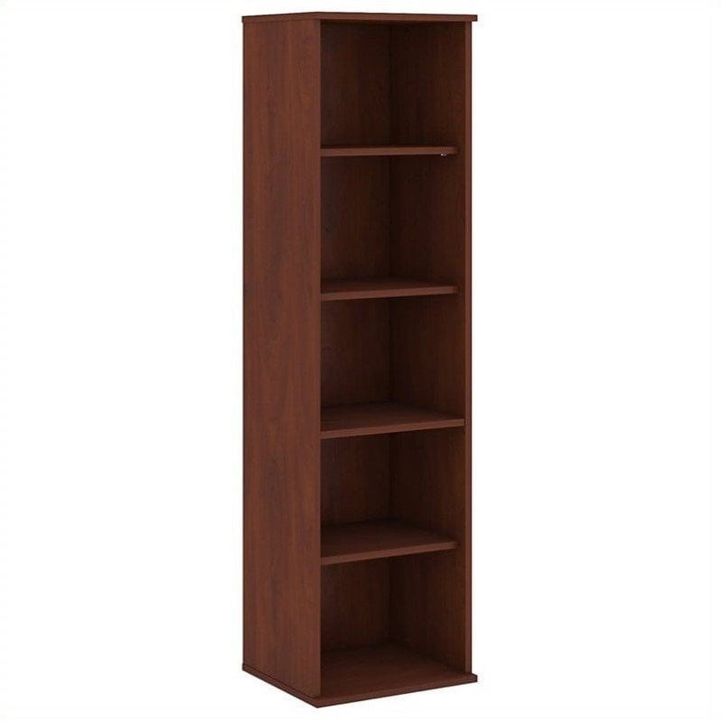 66H 5 Shelf Narrow Bookcase in Hansen Cherry Engineered Wood