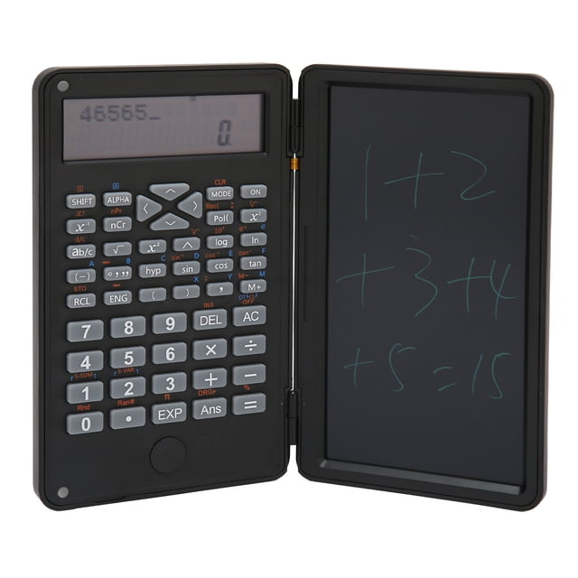 6in Pocket Calculator with Notepad, 10 Digits Scientific Calculator, Fordable Office Calculator, Silent Design, Blue Matte LCD Screen, Lightweight and Portable