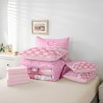 thumbnail image 6 of Manfei Pink Initial Alphabet C 7pcs Bedding Comforter Set,Bling Glitter Queen Bedding Sets Super Cozy,Butterfly Bow Queen Sheet Sets,Dreamy Princess Bedroom Decor,Reversible, 6 of 8