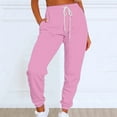 thumbnail image 2 of Clearance! sweatpants women women's pants Women's Solid Color Casual Sports Tie Up Waist With Plush Sweater Material Pants Best Sale Pink1, 2 of 4