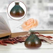 Pretyzoom 1Pc Blue Ceramic Small Vase Artistic Hydroponic Flower Holder for Home Decor