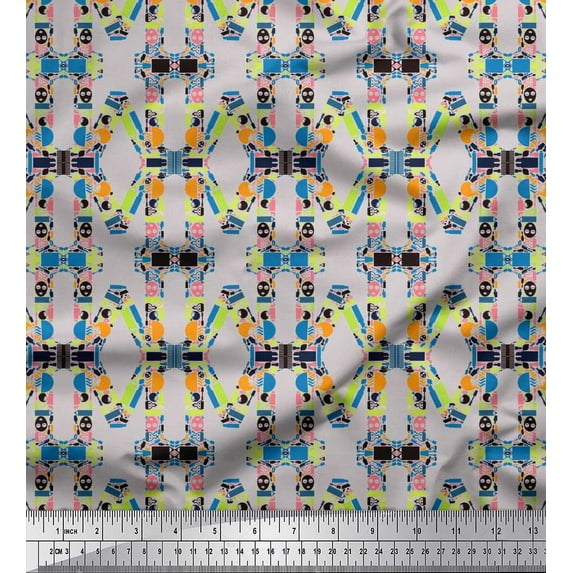 Soimoi Moss Georgette Fabric Women Accessories & Mask Shirting Printed Craft Fabric by The Yard 42 Inch Wide