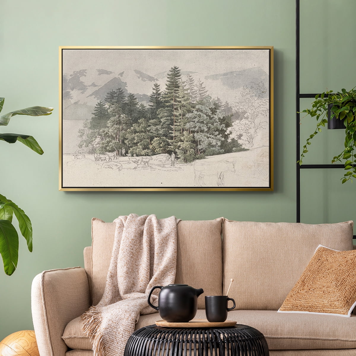 Vintage Landscape-CCLXXV By Wexford Home Framed in Gold Wood Gallery Wrapped Canvas 17 in. x 25 in.