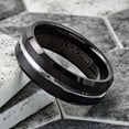 thumbnail image 6 of Tungsten Rings for Men Wedding Bands for Him 8mm Black Silver Line, 6 of 9