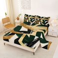 thumbnail image 2 of Homewish Swirl Lines Bed Sheets,Modern Abstract Full Size Sheets,Golden Green,4pcs,1 Flat Sheet, 1 Fitted Sheet and 2 Pillowcases, 2 of 6