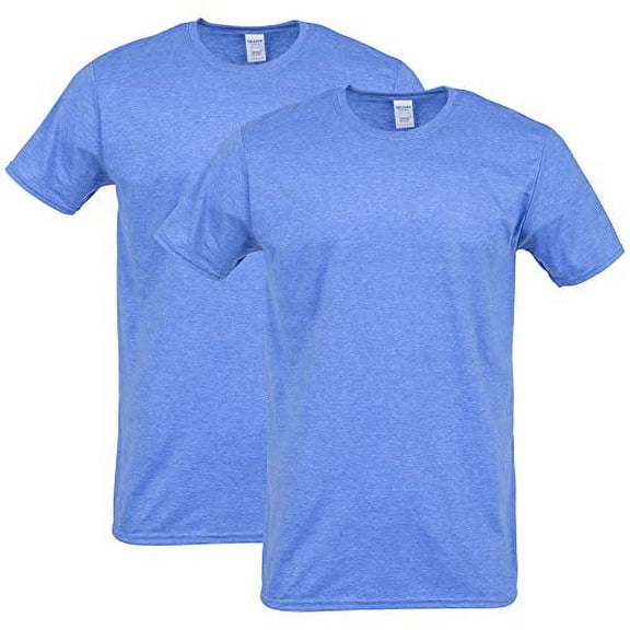 Gildan Men's Softstyle Cotton T-Shirt, Style G64000, 2-Pack, Heather Royal, 2X-Large