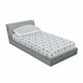 thumbnail image 3 of Ambesonne Geometric Fitted Sheet & Pillow Sham Set, Floral Damask Skulls, Full, Pale Blue Purple White, 3 of 3