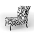 thumbnail image 2 of Designart "Black and White Damask" Upholstered Patterned Accent Chair and Arm Chair, 2 of 5