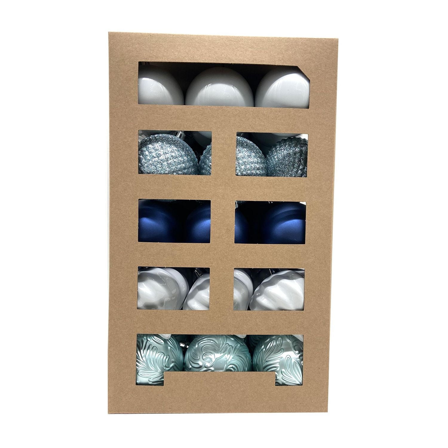 Holiday Time 45 Count Shatterproof Ornaments-Blue/Teal/White