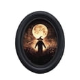thumbnail image 2 of Roiihwy Halloween Wall Decor, Ghost Framed Dark Ghost Holding Candle Oval Wall Art, Spooky Halloween Oval Walls Decor, Vintage Gothic Canvas Artwork Hanging Decor, 2 of 6