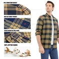 thumbnail image 5 of Dubinik® Flannel Shirt for Men Long Sleeve Men's Casual Button-Down Shirt 100% Cotton Soft Plaid Regular Fit with Pockets, 5 of 6