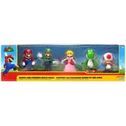 Super Mario Mario, Luigi, Princess Peach, Yoshi & Toad Mini Figure 5-Pack