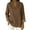 Khaki, variant on Ladies' Solid Color Loose Nine Sixth Sleeve Retro Comfortable Neck Long Sleeve Denim Like Shirt Long Sleeve Denim Like