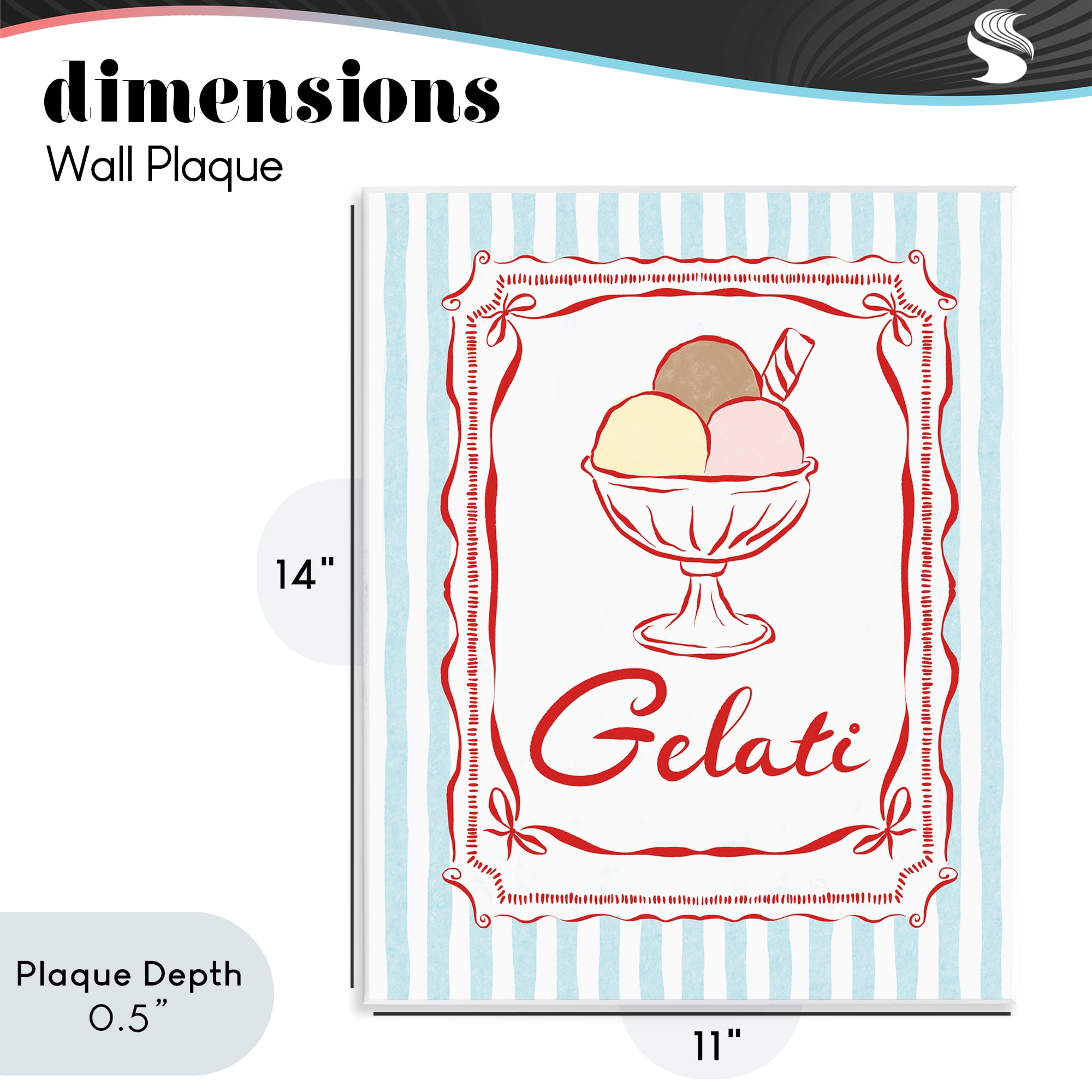 Stupell Industries Italian Summer Gelati Wall Plaque Art, design by Miriam Wood