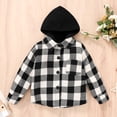 thumbnail image 4 of Younger Tree Toddler Boy Flannel Shirt Baby Long Sleeve Hooded Plaid Button Shirt for 18-24 Months, 4 of 7