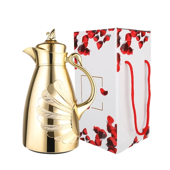 34Oz Thermal Coffee Carafe,Vacuum Insulated Jug Thermo Water Bottle,Double-Wall Thermal Carafe Coffee Jug,24 Hour Heat Retention,Carafe Server for Coffee