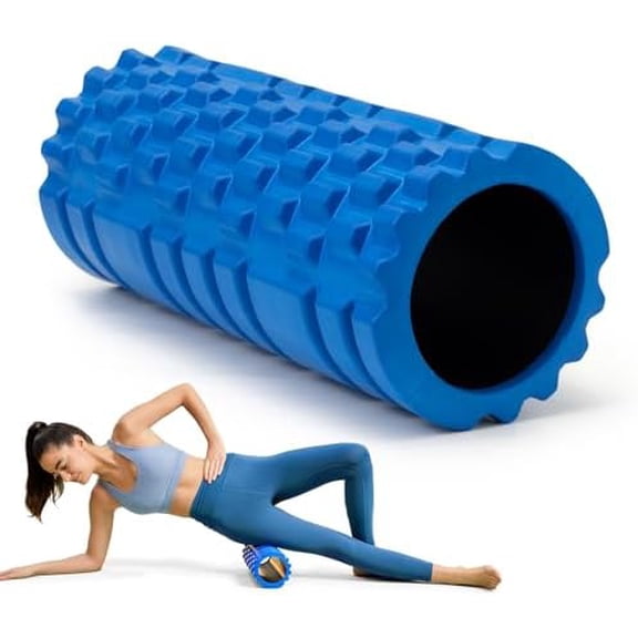 Foam Roller for Deep Tissue Massager, 13" High Density Exercise Patented Roller for Muscle Massage and Myofascial Trigger Point Release Back Roller for Fitness, Yoga and Pilates (Blue)