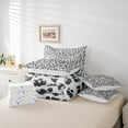 thumbnail image 5 of Feelyou Fashion Leopard Print Twin Bedding Sets 7-Piece for Kids, Cartoon Cheetah Animal Bedding Comforter Set, Grey Polka Dots Reversible Sheet Sets, Ultra Soft Home Decor, 5 of 7