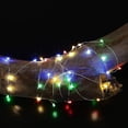 thumbnail image 3 of Paquete de 20 luces de hadas con pilas, 3.3 pies 10 mini luces LED impermeables de cadena de hadas plateadas, 3 of 5