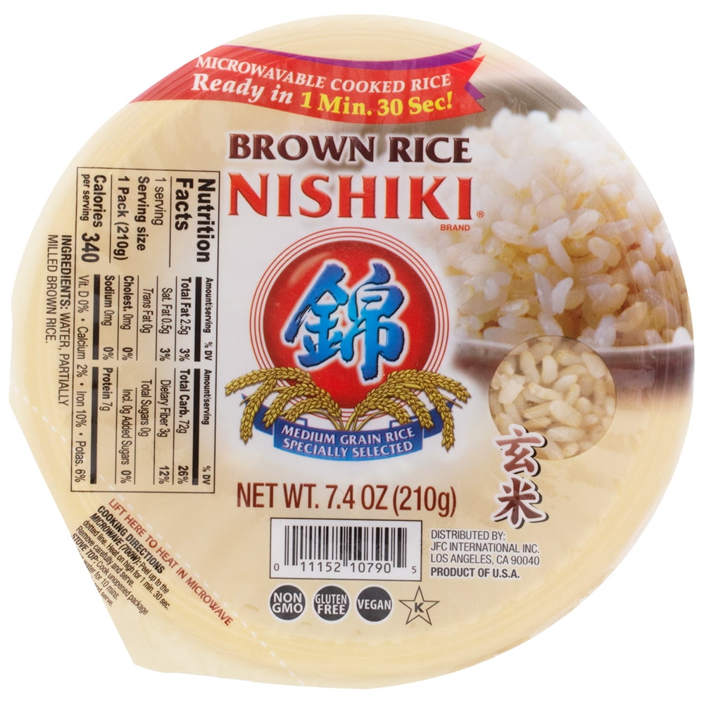 Nishiki Cooked Brown Rice, 7.4-Ounces (Pack of 12)