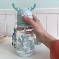 thumbnail image 2 of PENGXIANG Water Bottle Antlers Shape Cartoon Print with Straw and Backing Strap Water Jar, 2 of 5