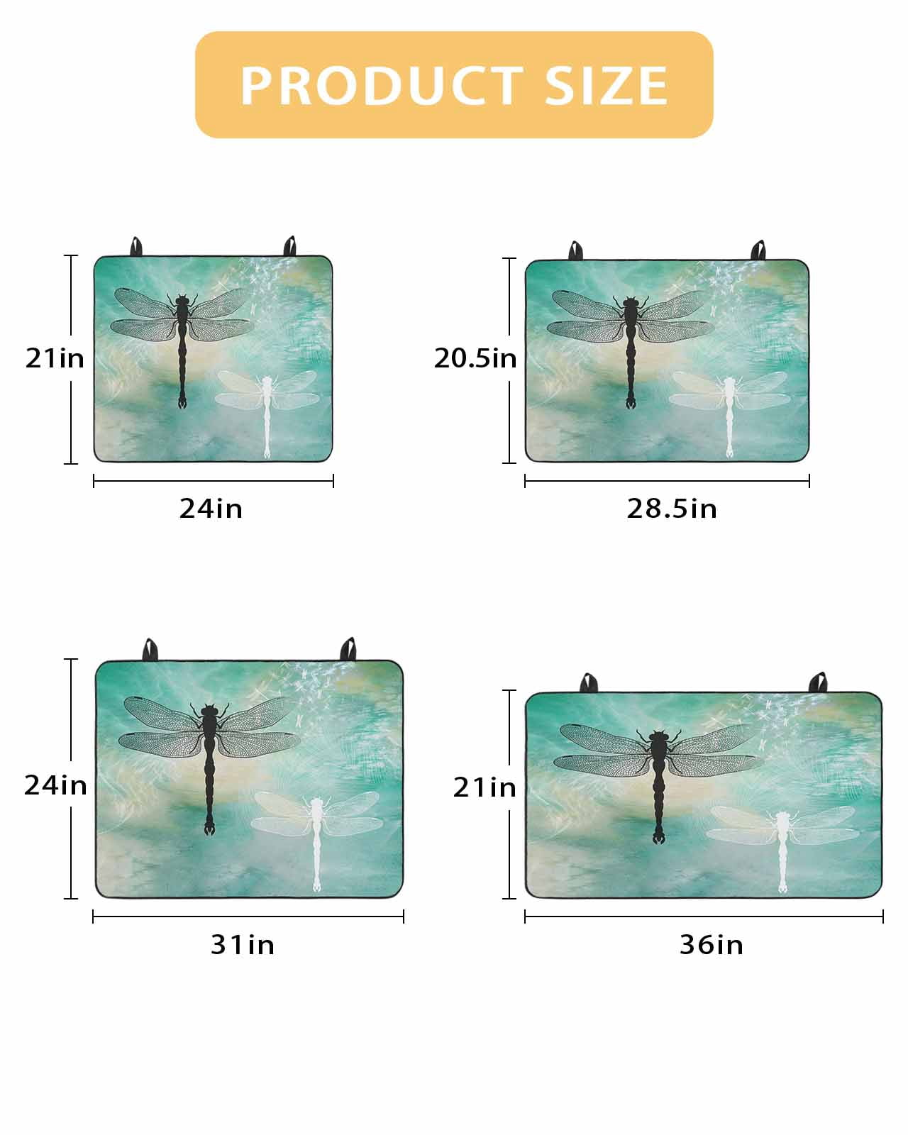 Large Induction Cooktop Protector Mat Dragonfly Stove Top Covers for Electric Stove, Modern Abstract Gradient Teal Green Decorative Stove Burner Cover Mats, Glass Top Stove Cover