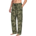 thumbnail image 2 of Uemuo Green Snake Skin Pattern Men's Wide Leg Palazzo Lounge Pants with Pockets Light Weight Loose Comfy Casual Pajama Pants-X-Large, 2 of 9