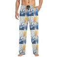 thumbnail image 4 of Watercolor White Lotus Figure Mens Pajama Pant Sleep and Lounge Bottons with Pockets, 4 of 7