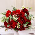 thumbnail image 1 of Peonías artificiales de seda, ramo de peonías artificiales, peonías falsas, ramos de flores artificiales para jarrones, arreglos florales, bodas, decoración de mesa para el hogar, color rojo, 1 of 7