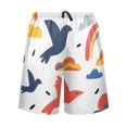 thumbnail image 2 of Men's Pajama Shorts Bottoms with Pockets Soft Lightweight Lounge Sleep Wear Bird Silhouette and Clouds, 2 of 6