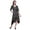 Black2, variant on Bimba Cotton Blue Leaves & Faith Rose Floral Printed Ladies Asymmetrical Pocket ShiftÂ&nbsp;DressÂ&nbsp;Short Sleeve V Neck MidiÂ&nbsp;Dress-Small