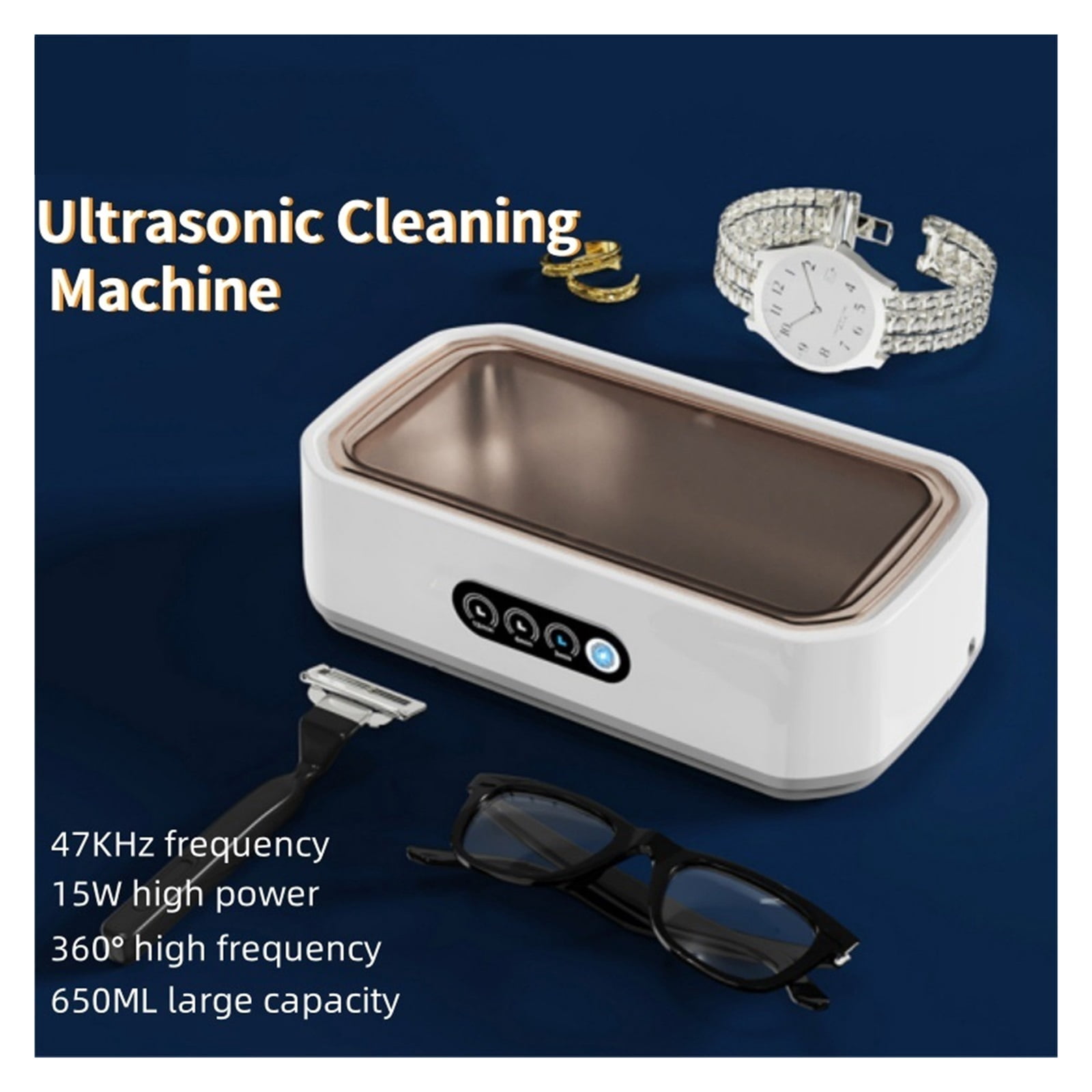 Adjustable Large Capacity Ultrasonic Cleaner Powerful Jewelry Brace Glasses Jewelry Cleaning Machine