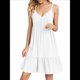 thumbnail image 2 of Vestido de Verano para Mujer 2025, Sin Mangas, con Tirantes Finos y Cuello en V, Informal, Estilo Swing. M, 2 of 5