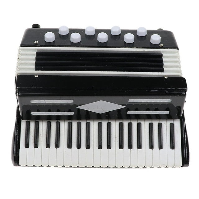 SHINYPASING 1Set Accordion Model Black Mini Musical Instrument Plastic DIY Supplies for Mini Item Collectors