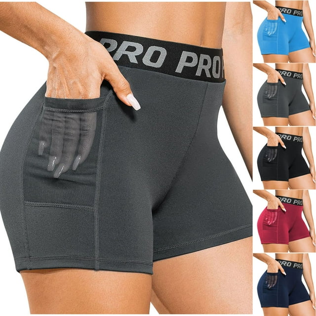 Jacenvly New Womens Plus Shorts Clearance Summer Fashion Letter Print Mid Waisted Shorts Leggings with Pocket Comfort Soft Expandable Waist Shorts for Women