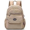 thumbnail image 2 of BadPiggies Nylon Backpack for Women & Men, Waterproof Small Daypack Purse Multi-Pockets Versatile Travel Bag - Khaki, 2 of 10
