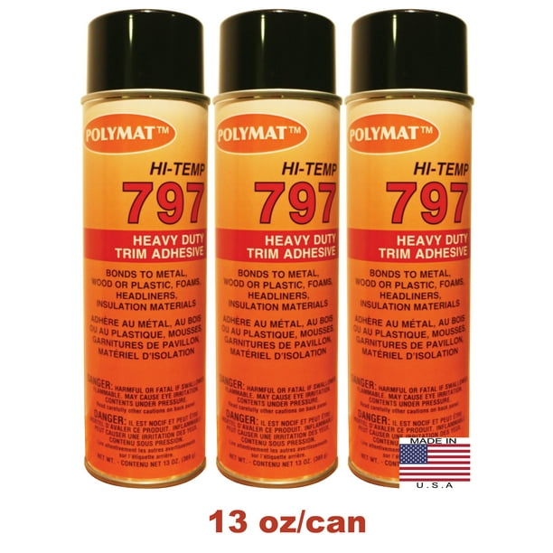 QTY3 Polymat 797 Hi Temp Spray Adhesive 20oz Can high temperature