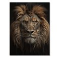 thumbnail image 3 of Designart "Creature Fierce Mane" Animals Print on Natural Pine Wood, 3 of 5