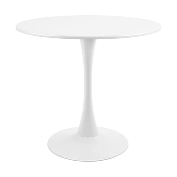 Miumaeov Modern Round Tulip Pedestal Dining Table Mid-Century Coffee Leisure Table White