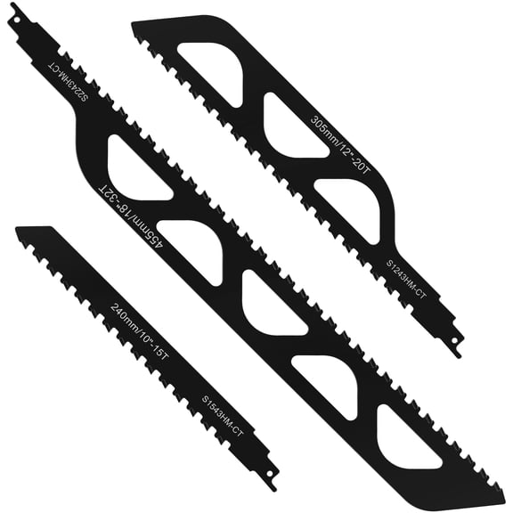 verlacod 1/3Pcs Reciprocating Saw Blade Alloy Steel 2 TPI Teeth Tipped Cutting Recip Saw Blade Demolition Masonry Saw Blade Universal Brick Cutting Saw Blade for Porous Concrete Brick