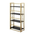 thumbnail image 2 of Lumisource Folia Contemporary Bookcase With Gold Metal Finish OBC-FOLIA AUBK, 2 of 7