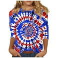 thumbnail image 2 of BLTIBY Womens Blouse Summer Independence Day Printed Round Neck Short Sleeve Shirts Loose Novelty Graphic T-Shirts Fashion Casual Pullover Tops 2025 Multicolor 12 L, 2 of 5