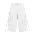thumbnail image 3 of WAGUTH Womens High Waist Cargo Capri Pants Multi Strap Flap Pocket Loose Utility Cropped Pants for Street Daily Wear, 3 of 6